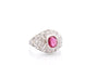 Bague 55 Bague vintage en or 18k avec rubis et diamants taille ancienne 58 Facettes 27048