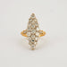 Bague Marquise Diamants Or Jaune et Or Gris