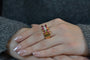 Bague 54.5 Bague vintage années 1940 en or 18k, rubis synthétiques et diamants 58 Facettes 27059