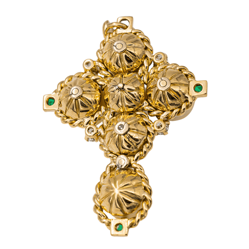 Pendentif Pendentif Croix Or jaune Perle, Diamant, Emeraude 58 Facettes 2709061CN