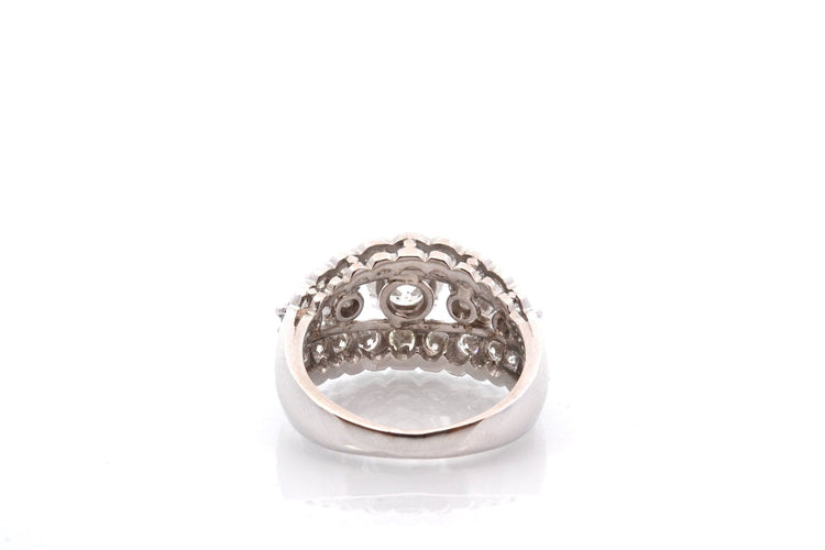 Bague 53 Bague vintage en or blanc 18k et diamants 58 Facettes 27236-27101