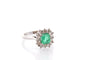 Bague 52 Bague vintage émeraude 0,75 ct et 12 diamants en or 18k 58 Facettes 27102