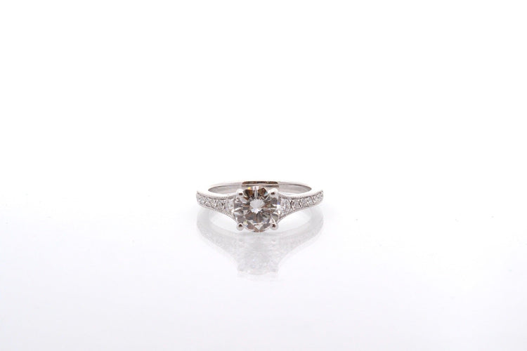 Bague 52 Bague en platine avec diamant 1,26 ct G SI2 58 Facettes 27142-27073