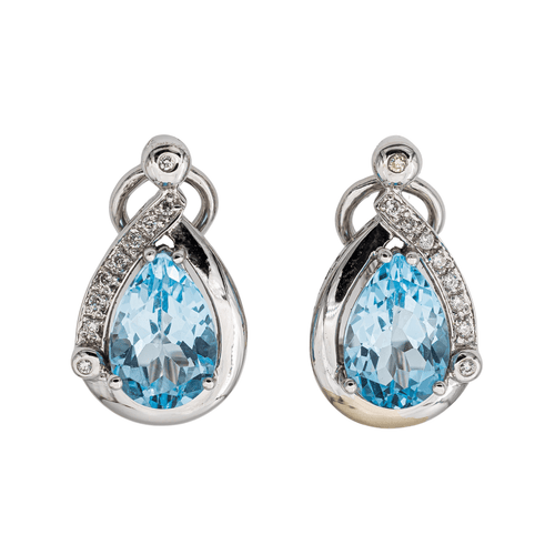 Boucles d'oreilles Boucles d’oreilles clips en or blanc 18 carats topazes et diamants 58 Facettes 2718242CN