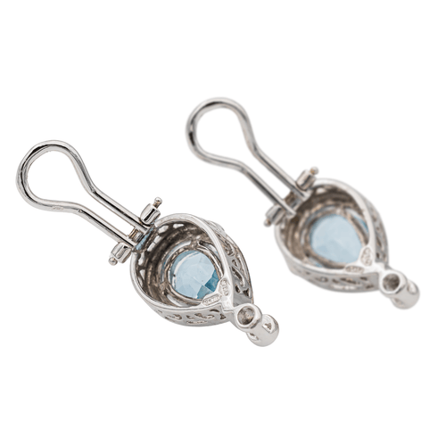 Boucles d'oreilles Boucles d’oreilles clips en or blanc 18 carats topazes et diamants 58 Facettes 2718242CN