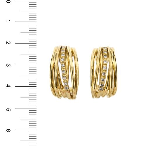 Boucles d'oreilles Boucles d’oreilles créoles en or jaune 18 carats et diamants 58 Facettes 27191
