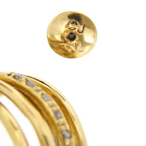 Boucles d'oreilles Boucles d’oreilles créoles en or jaune 18 carats et diamants 58 Facettes 27191