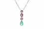 Collier Collier - Pendentif en or 18k avec émeraude, saphir rose et diamants 58 Facettes 27192-27650-27565dv