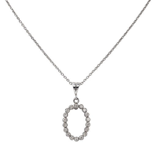 Collier Collier avec pendentif géométrique en or blanc 18 carats, platine et diamants 58 Facettes 2722615CN