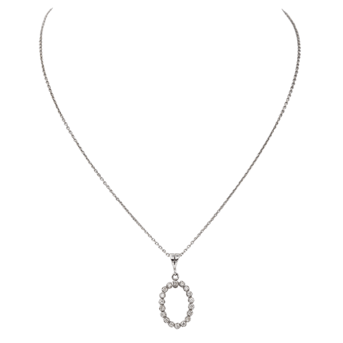 Collier Collier avec pendentif géométrique en or blanc 18 carats, platine et diamants 58 Facettes 2722615CN