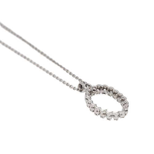 Collier Collier avec pendentif géométrique en or blanc 18 carats, platine et diamants 58 Facettes 2722615CN