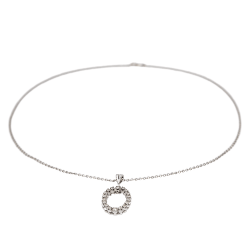 Collier Collier avec pendentif géométrique en or blanc 18 carats, platine et diamants 58 Facettes 2722615CN