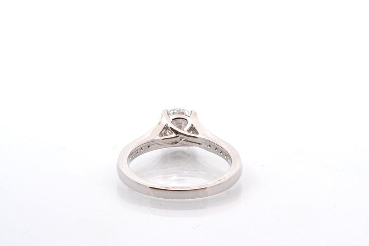 Bague 53 Bague en platine avec diamant 1,23 ct et diamants 58 Facettes 27268-27373
