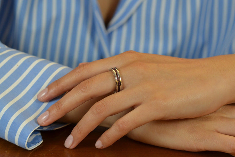 Bague 55 Bulgari B.Zero1 - Bague en or blanc 18k et topazes roses 58 Facettes 27314