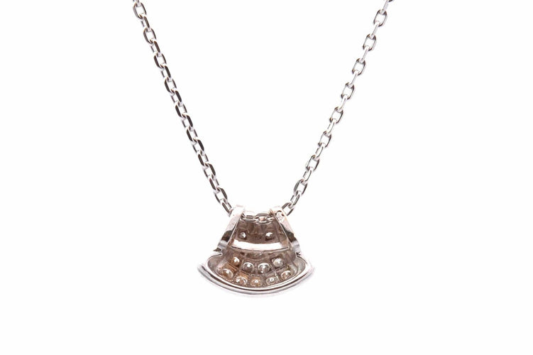 Collier Collier pendentif en or blanc 18k et diamants 58 Facettes 27319