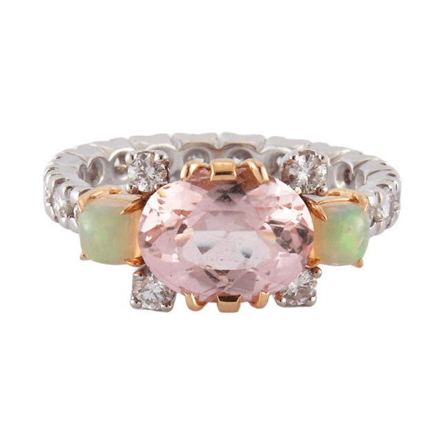 Bague 58 Bague Morganite Opales 58 Facettes DV0013-3R