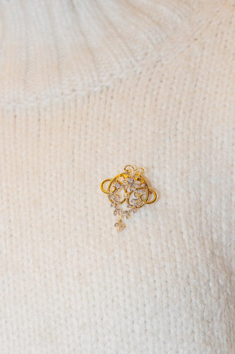 Broche Broche Art nouveau en or jaune, blanc et rose 18 carats avec perles et diamants 58 Facettes 2734285CN