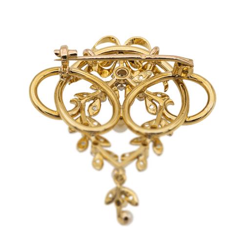 Broche Broche Or jaune, Or blanc, Or rose Perle, Diamant 58 Facettes 2734285CN
