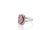 Bague 56 Bague Art déco en or 18k et platine avec diamants et rubis 58 Facettes 27355