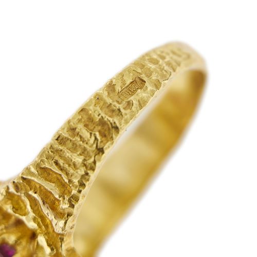 Bague 57 Sforza - Bague en or jaune 18 carats avec rubis et diamants 58 Facettes 27366