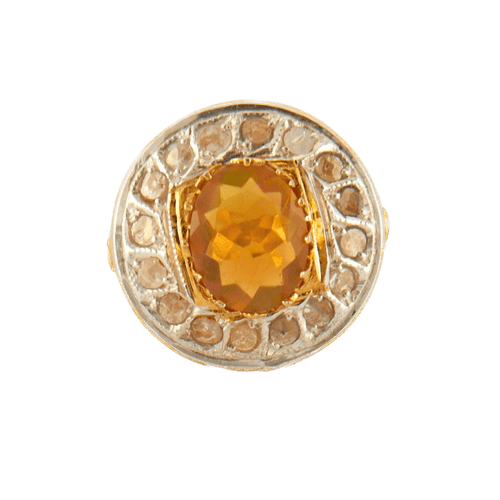 Bague 56 Bague Opale de Feu Diamants 58 Facettes DV0253-1