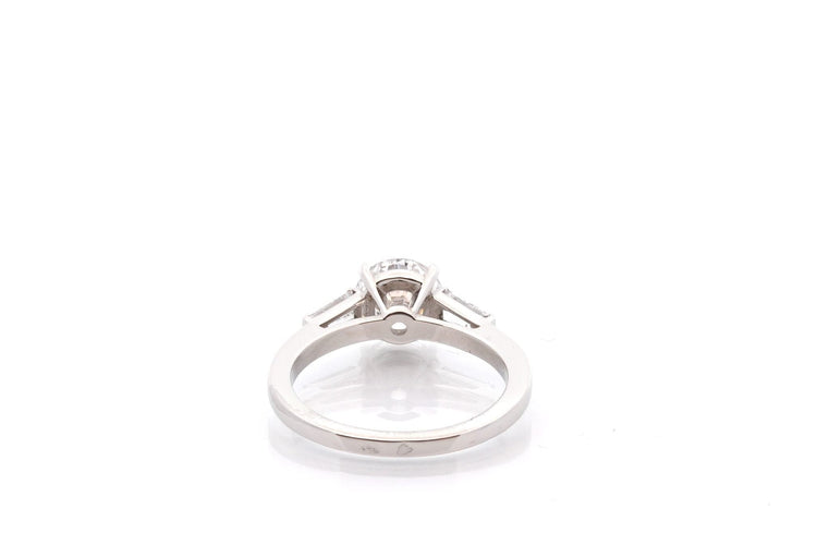 Bague 53 Bague en platine avec diamant 1,36 ct D/VS2 58 Facettes 27414-27617