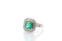 Bague 53 Bague Art déco en platine avec émeraude 1,93 ct et diamants 58 Facettes 27455-27179
