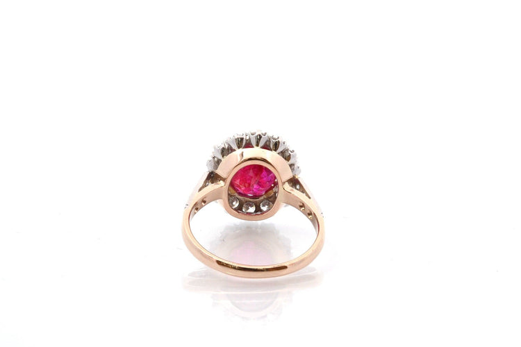Bague 53 Bague vintage en or 18k et platine, rubis et diamants 58 Facettes 27456-27358