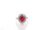Bague 53 Bague vintage en or 18k et platine, rubis et diamants 58 Facettes 27456-27358