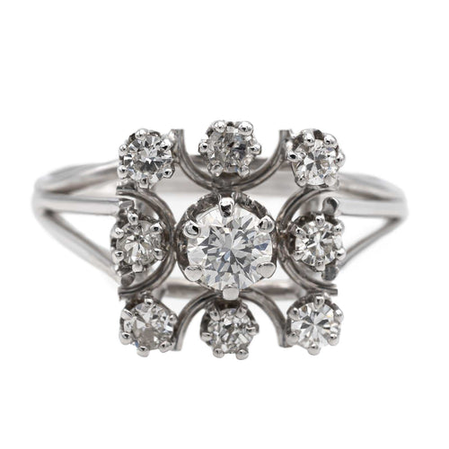 Bague 54 Bague Or blanc Diamant 58 Facettes 2746543CN