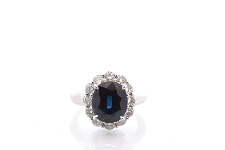 Bague 52 Bague vintage en platine saphir de Ceylan et diamants 58 Facettes 27489dv