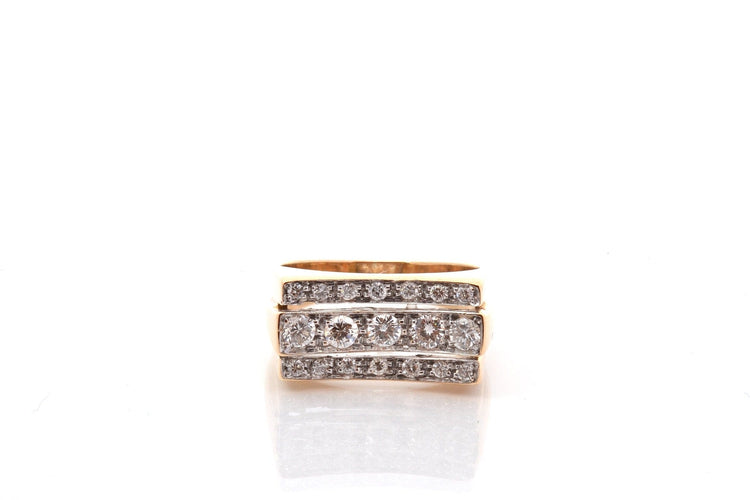 Bague 53 Bague vintage en or 18k et platine avec diamants 58 Facettes 27490dv