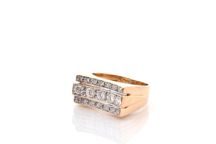 Bague 53 Bague vintage en or 18k et platine avec diamants 58 Facettes 27490dv