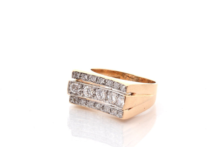 Bague 53 Bague vintage en or 18k et platine avec diamants 58 Facettes 27490dv