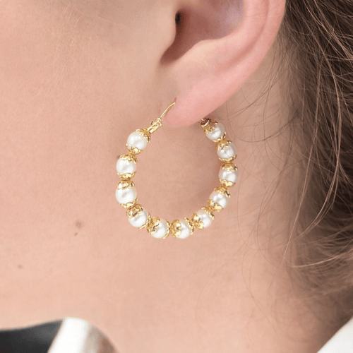 Boucles d'oreilles Boucles d'oreilles en or jaune 18 carats et perles de culture 58 Facettes 27556