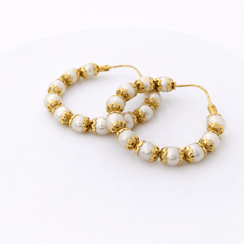 Boucles d'oreilles Boucles d'oreilles en or jaune 18 carats et perles de culture 58 Facettes 27556