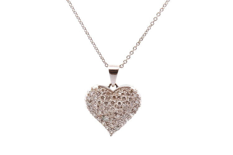 Collier Collier pendentif cœur en or 18k et diamants 58 Facettes 27586