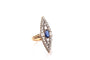 Bague 49 Bague marquise ancienne en or 18k, saphir et diamants 58 Facettes 27625