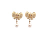 Boucles d'oreilles Boucles d’oreilles en or jaune 18k, diamants et perles de culture 58 Facettes 27637