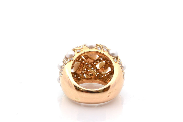 Bague 49 Chanel - Bague en or 18k avec diamants et perles de culture 58 Facettes 27638