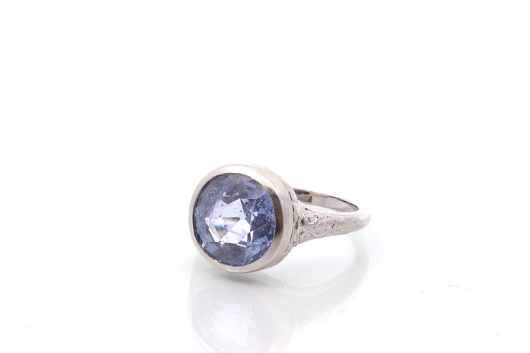 Bague 55 Bague saphir de Ceylan 7,71 ct en platine 58 Facettes 27656-27470