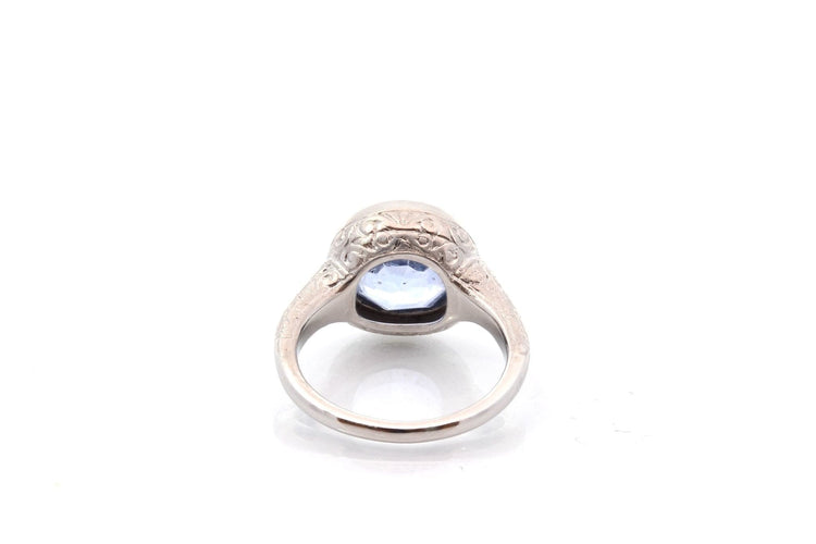 Bague 55 Bague saphir de Ceylan 7,71 ct en platine 58 Facettes 27656-27470