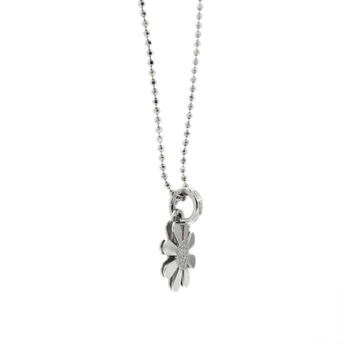 Collier Collier chaîne avec pendentif marguerite en or blanc 18 carats 58 Facettes 27669