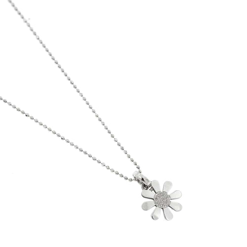 Collier Collier chaîne avec pendentif marguerite en or blanc 18 carats 58 Facettes 27669