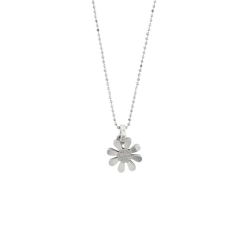 Collier Collier chaîne avec pendentif marguerite en or blanc 18 carats 58 Facettes 27669
