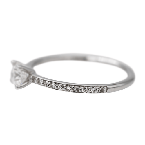 Bague 49 Didier Guérin - Bague solitaire en or blanc avec diamants 58 Facettes 2773202CN