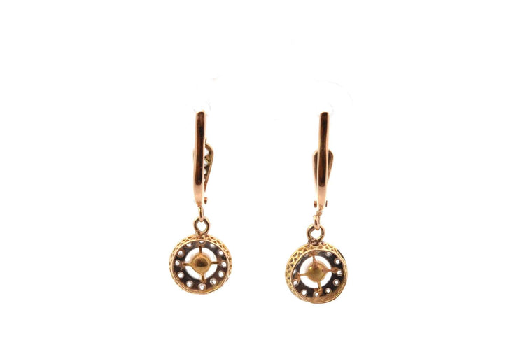 Boucles d'oreilles Boucles d'oreilles anciennes en diamants et perles fines 58 Facettes 27755