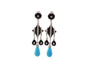 Boucles d'oreilles Boucles d’oreilles en or 18k avec onyx, diamants et turquoises 58 Facettes 27762dv