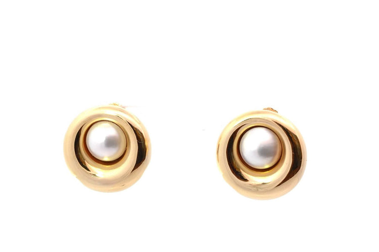 Boucles d'oreilles Chaumet - Boucles d’oreilles en or jaune 18k et perles de culture 58 Facettes 27820