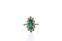 Bague 51 Bague vintage en or 18k et platine avec émeraude et diamants 58 Facettes 27832dv